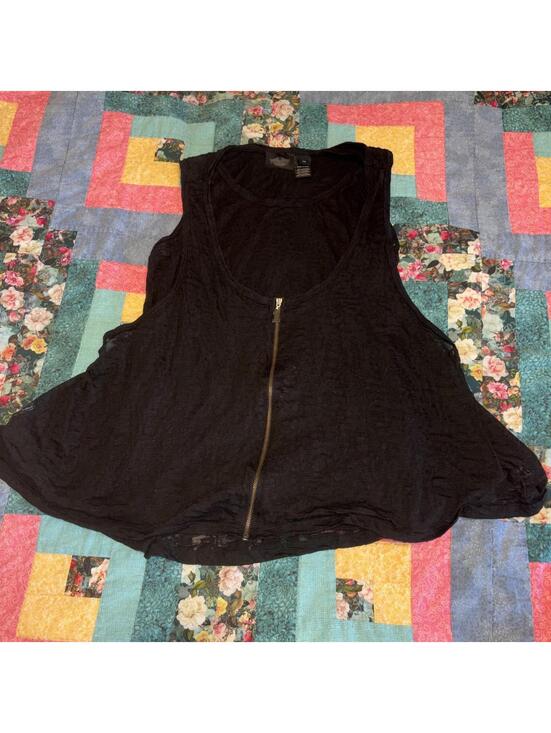 Harley-Davidson Tops - Harley-Davidson Womans 1W Double Layer Built in Tank Top Long Sleeve Zip Front